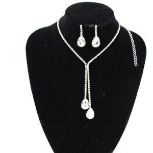 Home 2 in 1 necklace and earring jewelry set silver